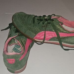 Puma Lab II Pink and Green Sneakers